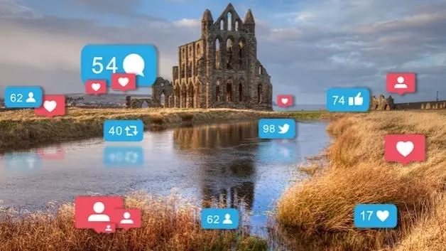 whitby abbey with social media icons 670x370